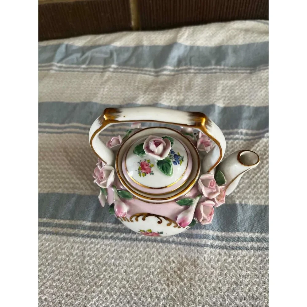 small rose tea pot